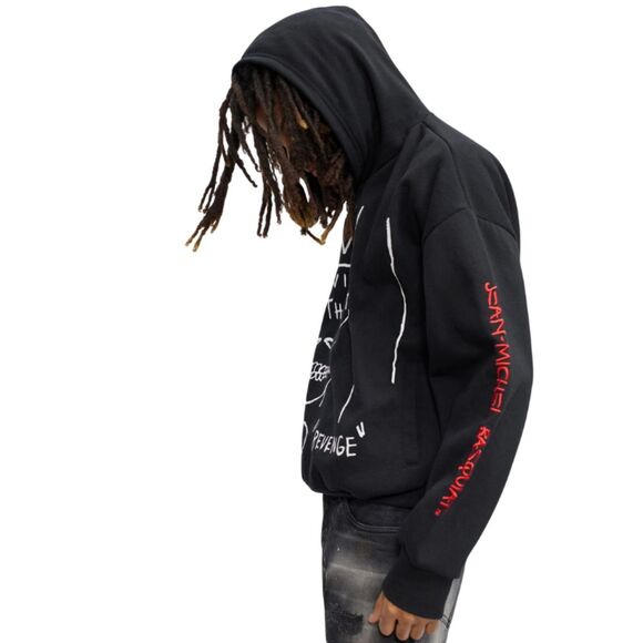 Reason Basquiat Hoodie Men’s XL Black White Evil Thoughts Graphic - Picture 9 of 16